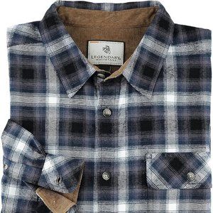 Legendary Whitetails Men's Buck Camp Flannel, Long Sleeve Plaid Button Down XL